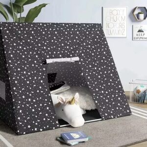 Black and White Pillowfort A-Frame Play Tent